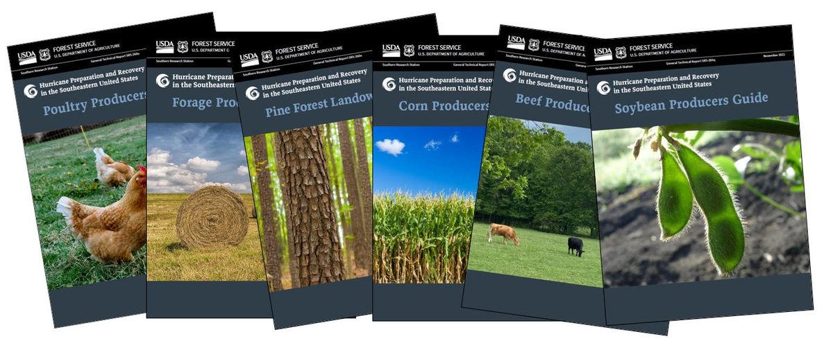 Producers impacted by the devastation of Hurricane #Helene can find important safety and recovery information in the USDA Southeast Climate Hub’s Hurricane Preparation &amp; Recovery Commodity Guides:
climatehubs.usda.gov/hubs/southeast…

#10YearsClimateSolutions