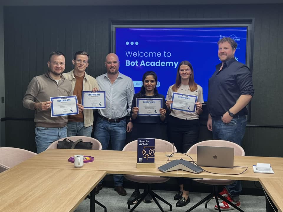 🤖 AMAZING BOT BUILDERS ALERT! 🤖

Last week we had a fantastic time at our Bot Academy. 🕺 💃

It was so great seeing people from companies like JTI, Schneider Electric
and NHSBSA explore in more detail how The Bot Platform can empower them to create a more connected, engaged