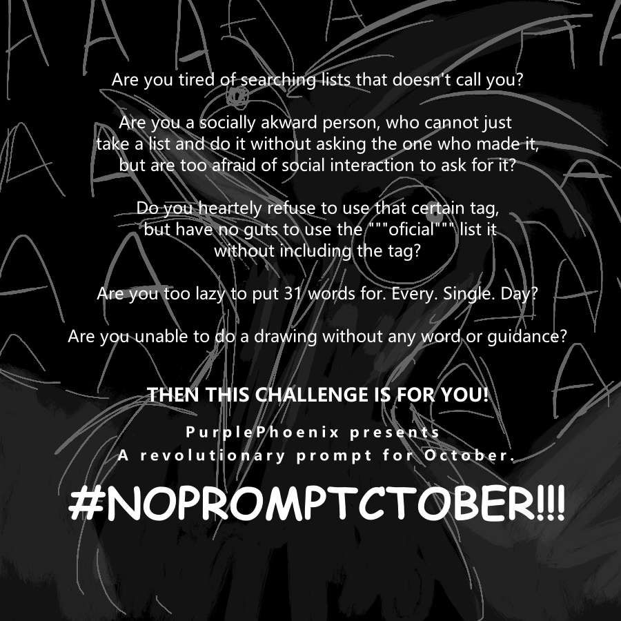 prplphoenix's tweet photo. Oh.

Is that month of the year again?

Oh shucks. Might as well repost this...

#NOPROMPTCOBER https://t.co/LQZ2ZU8mij