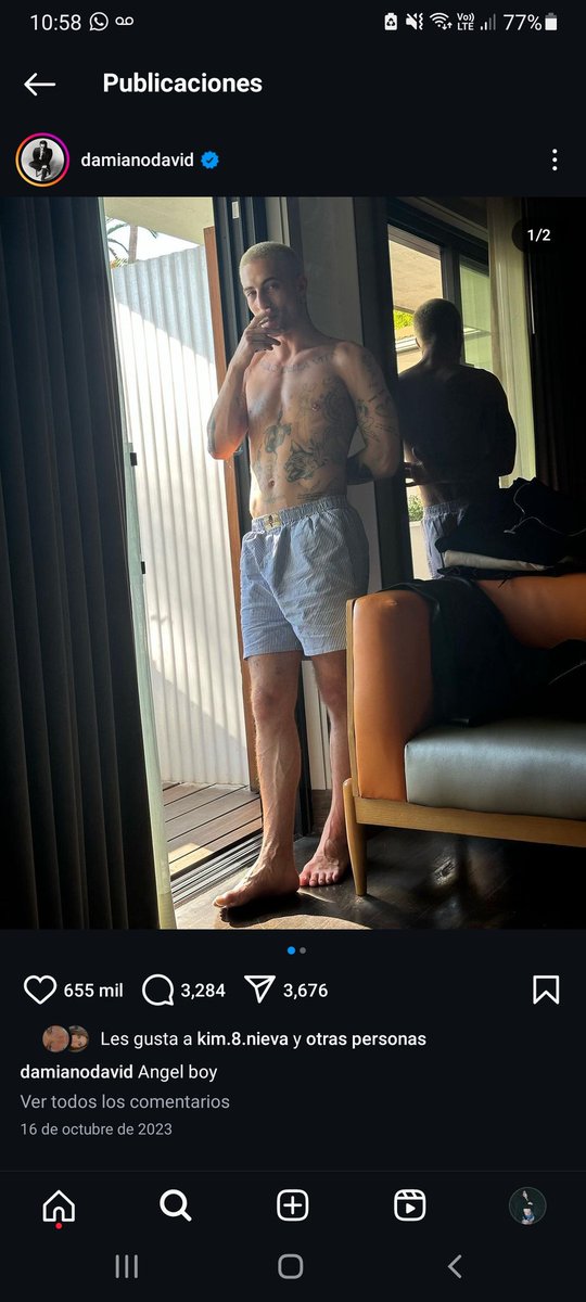 si digo las cosas que siento cuando lo veo a Damiano David mínimo me internan en un psiquiátrico. Yo solo lo quiero tener así en mi casa