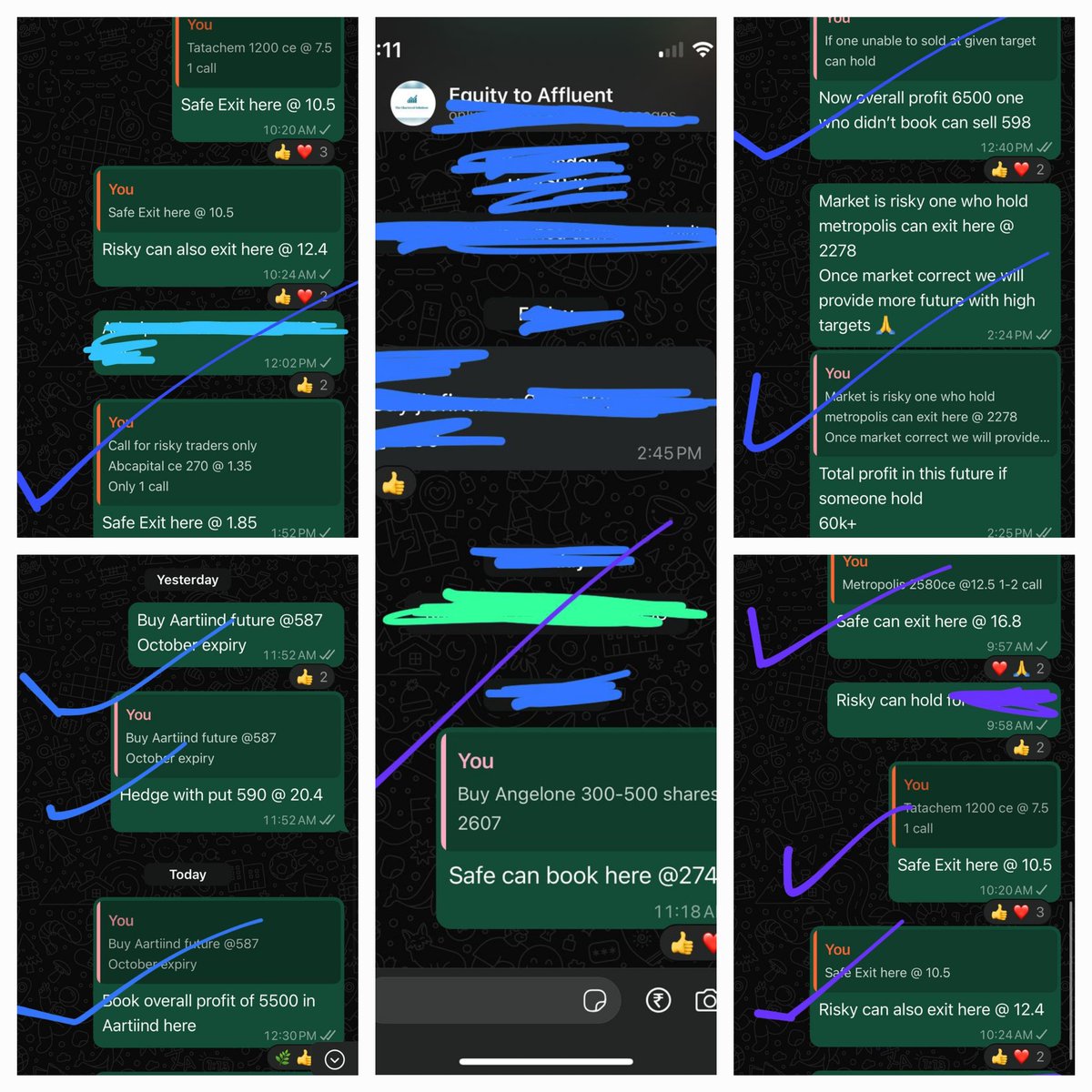 Surendraanalyst's tweet image. #premium_Group 6 calls exited in profit today 
2 in #future group
3 in #f&amp;amp;o group
1 in #equity to affluent group

#tatachem
#angelone 65k profit 
#metropolis future 60k profit 
#abcapital
#metropolis call 
#aartiind 

Screenshots are attached 
If one want to join can WhatsApp me…