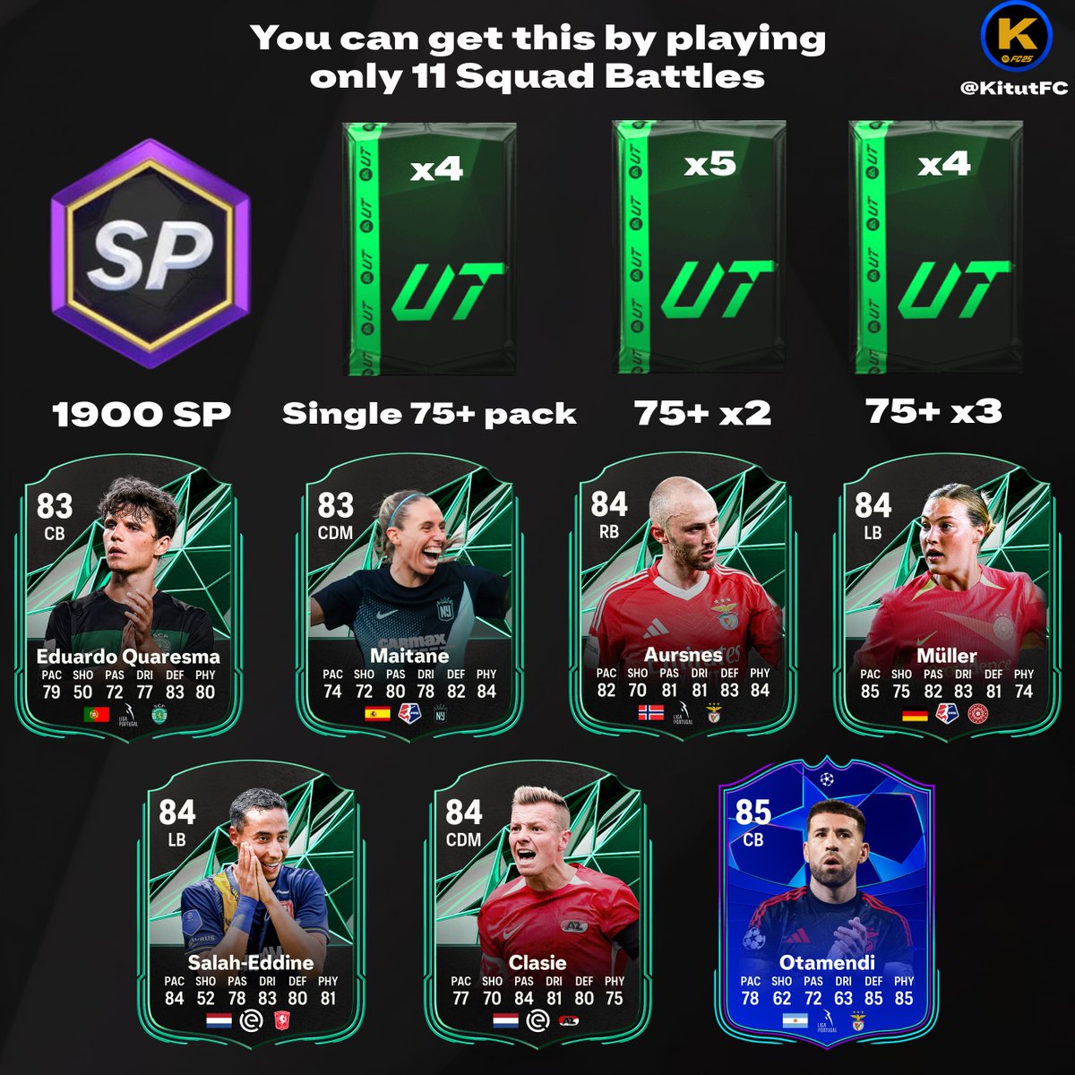 🔵Here's how to get all these packs + players in only 11 Squad Battles matches🔵 (A thread... 🧵)
#EAFC #EAFC25 #FC25