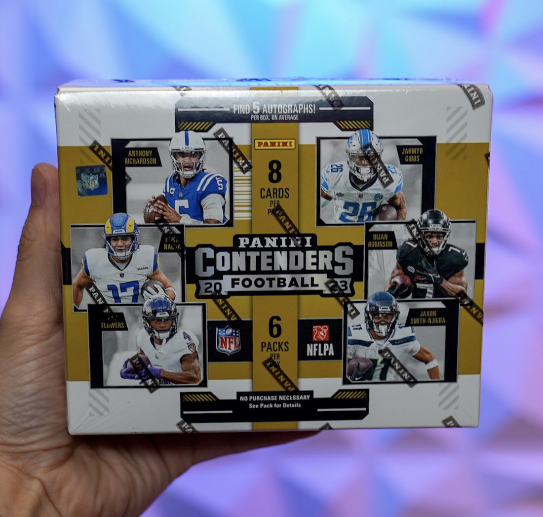 dacardworld's tweet image. GIVEAWAY 🚨🏈

We’re giving away a hobby box of Panini 2023 contenders football!! 

To enter, RT this post and follow @dacardworld