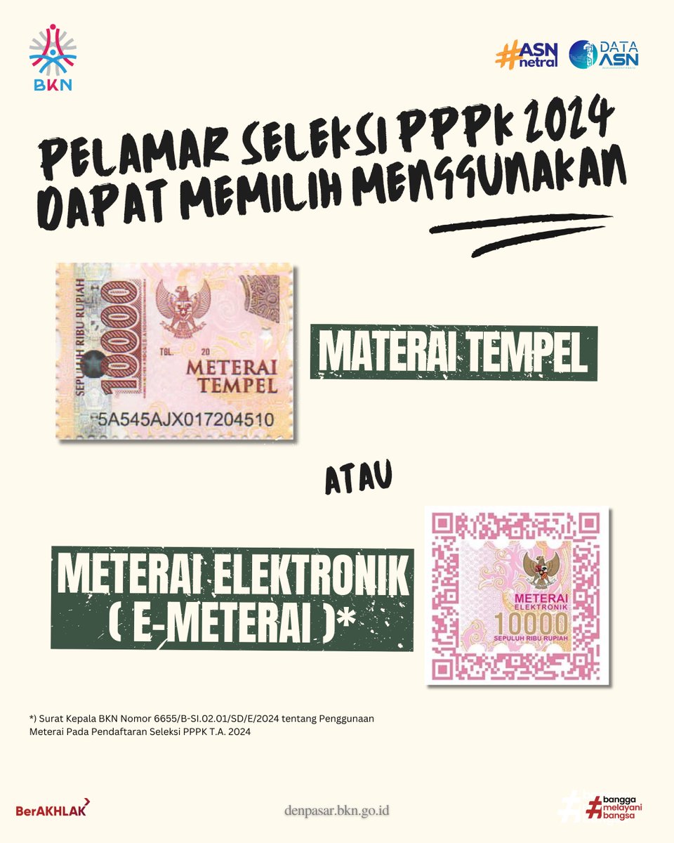 kanreg10bkn's tweet photo. Alert! Pelamar PPPK perhatikan info berikut!
#PPPK2024 #Pastipppk #pppkguruΒ #pppknakes https://t.co/7w4xzhmReJ
