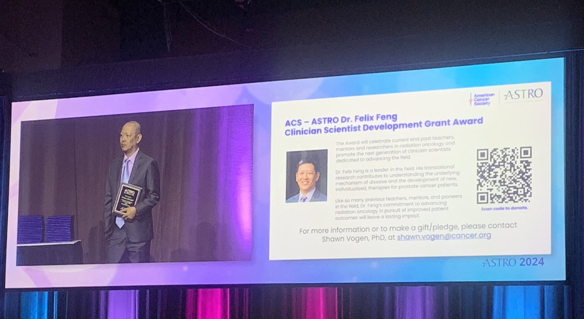 Alison Tree 💙 (@alison_tree) on Twitter photo Standing ovation #ASTRO24 for <a href="/felixfengmd/">Felix Feng</a>, recognised for his outstanding mentorship in our field, and also to formally announce the Felix Feng Clinician Scientist Development award Standing ovation #ASTRO24 for <a href="/felixfengmd/">Felix Feng</a>, recognised for his outstanding mentorship in our field, and also to formally announce the Felix Feng Clinician Scientist Development award