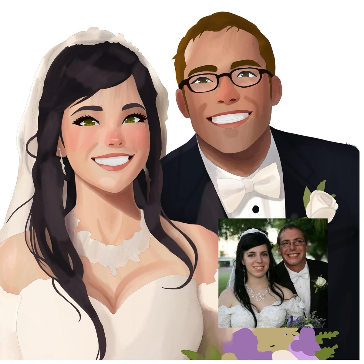 I finished this yesterday. My wedding photo.