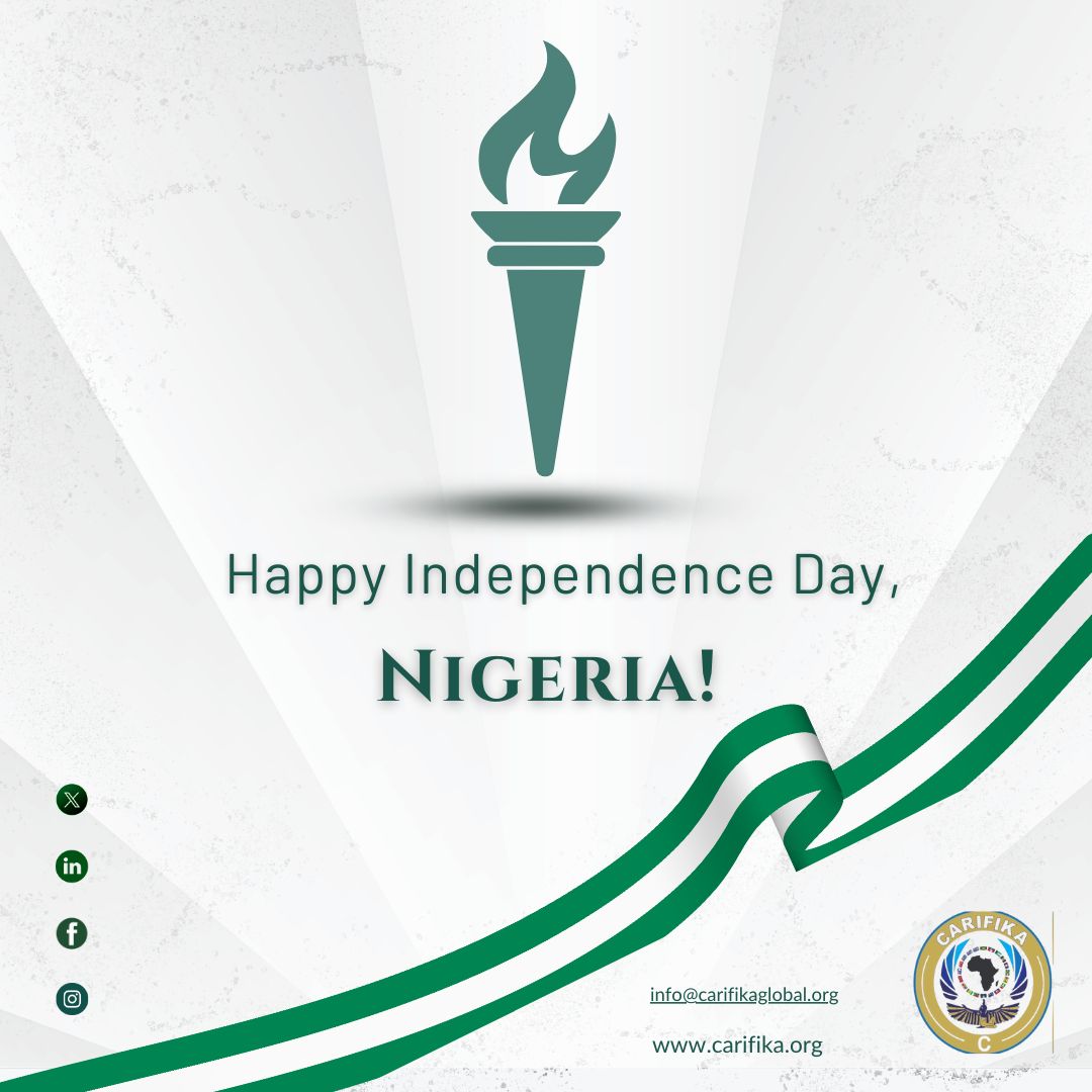 On this day in 1960, Nigeria emerged from colonial rule, thanks to brave leaders like Nnamdi Azikiwe. Today, we celebrate Nigeria's rich culture and vibrant spirit!

Wishing all Nigerians a joyful Independence Day! 🎊🙌 

#Nigeria #IndependenceDay #CarifikaCelebrates