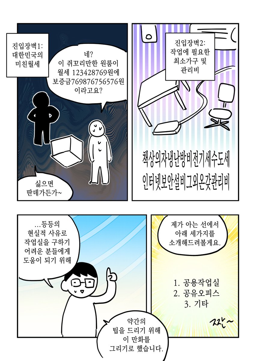 작업실 구하고 싶으신 작가님들을 위한 소소한 정보?팁? 타래...
