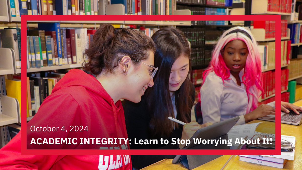 yorkulibraries's tweet photo. Join us on October 4 for an interactive, scenario-based workshop that dives into academic integrity. You'll learn how to engage in academic honesty and why it's important. Spaces are limited; register now! | 🔗 https://t.co/pO4CtIMjxr
#YorkU #AcademicIntegrity #LibraryWorkshop https://t.co/mSB6syjj6s