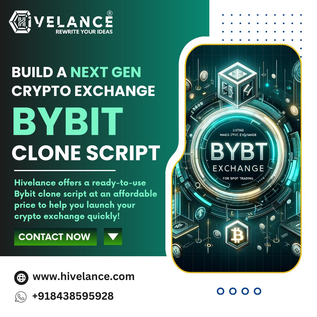 hivelance_tech's tweet image. Hivelance's Bybit clone script features a strong trading engine that has been designed for maximum efficiency and scalability, resulting in the greatest cryptocurrency trading experience
Visit- hivelance.com/bybit-clone-sc…
#Hivelance #BybitClone #CryptoExchangeScript #Cryptocurrency