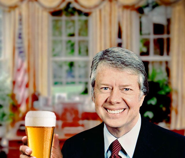 CNLiberalism's tweet photo. Happy 100th Birthday to President Jimmy Carter!

One of his biggest contributions to American culture was his deregulation of the home-brewing industry which paved the way for craft beer and microbreweries to enter the market, compete against larger brewers, and thrive in the US. https://t.co/Ax5y8ZTD3H