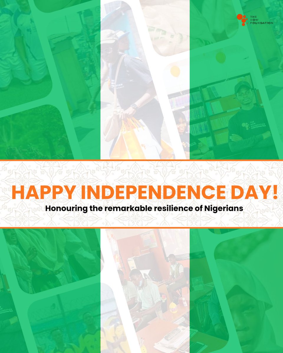 HOWFoundationNG's tweet image. Celebrating 64 years of our nation&apos;s journey, let&apos;s honor the strength and resilience that shape us. 

While we’re not yet where we aspire to be, we’re boldly writing our stories for a brighter future. Here’s to unity and progress in Nigeria! 🇳🇬✨

#HOWFoundation #NigeriaAt64