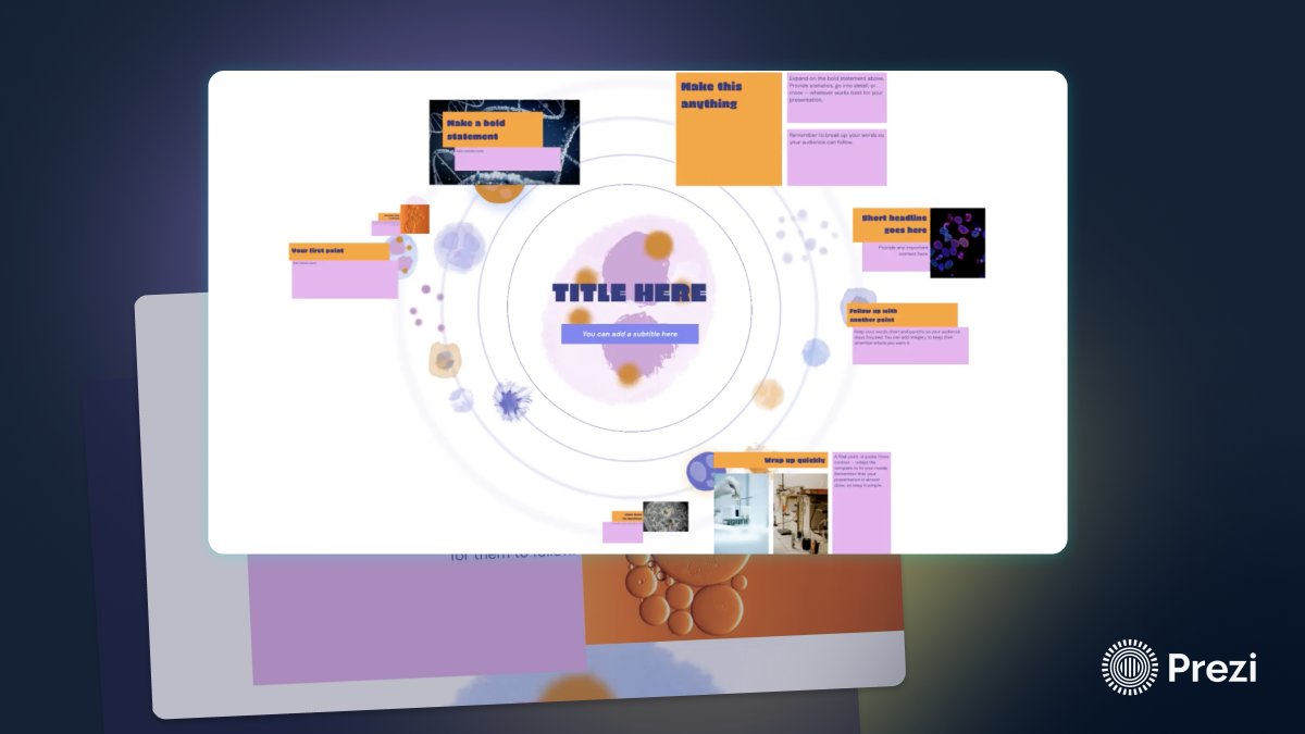 prezi's tweet image. Revamp science with our Petri dish template. Perfect for educators, researchers, and healthcare pros.
Get it at prezi.com.
#HealthTech #PresentationTools #PreziAI #templatetuesday