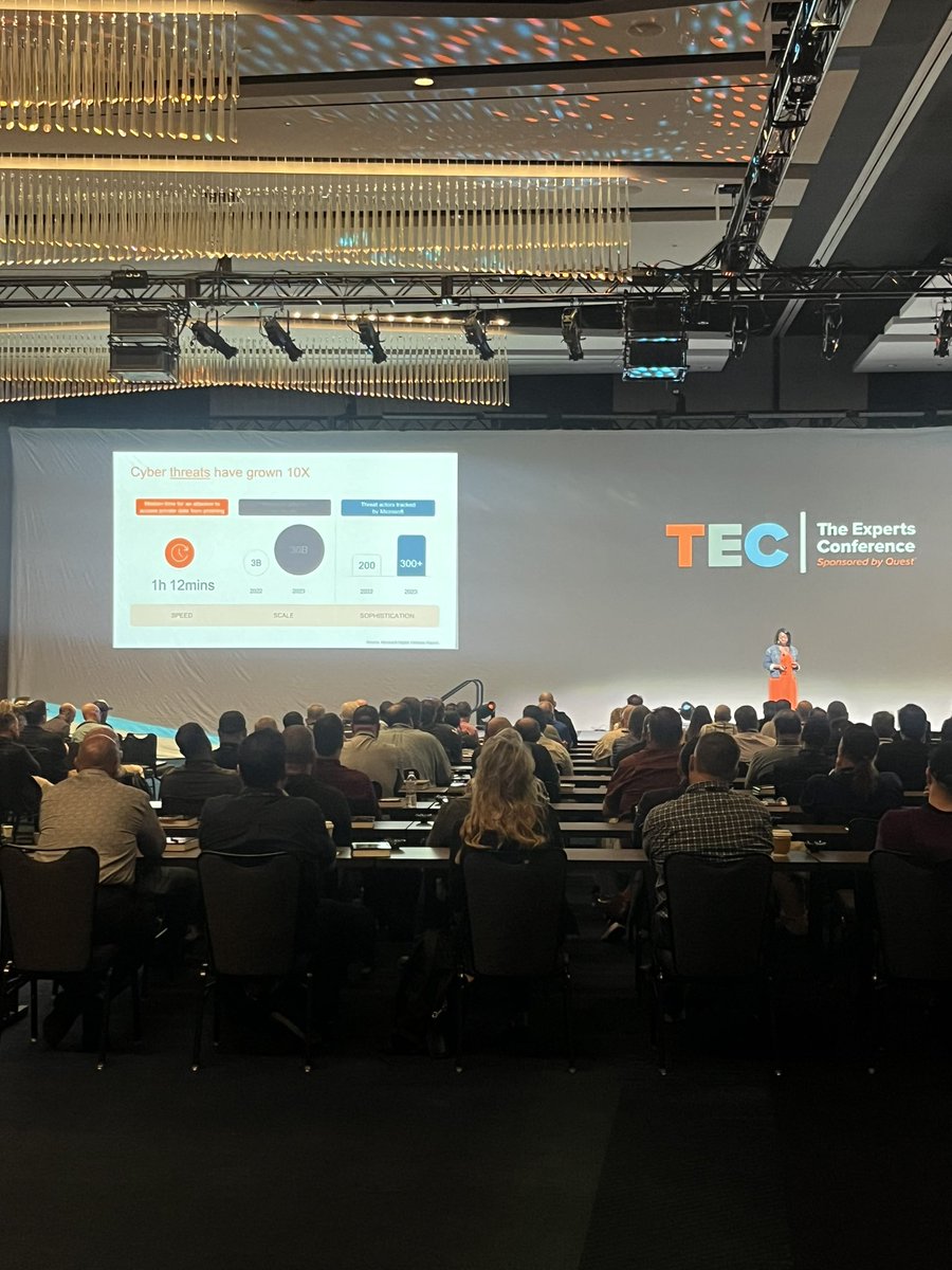 Cyber threats have grown 10x! 

Thank you to <a href="/Gleauxbalsecur1/">Shinesa C</a> for an insightful keynote on the state of security and the future of identity.

“The future won’t be about inherently knowing the right answer, but our abilities to ask the right questions.”

#TEC2024