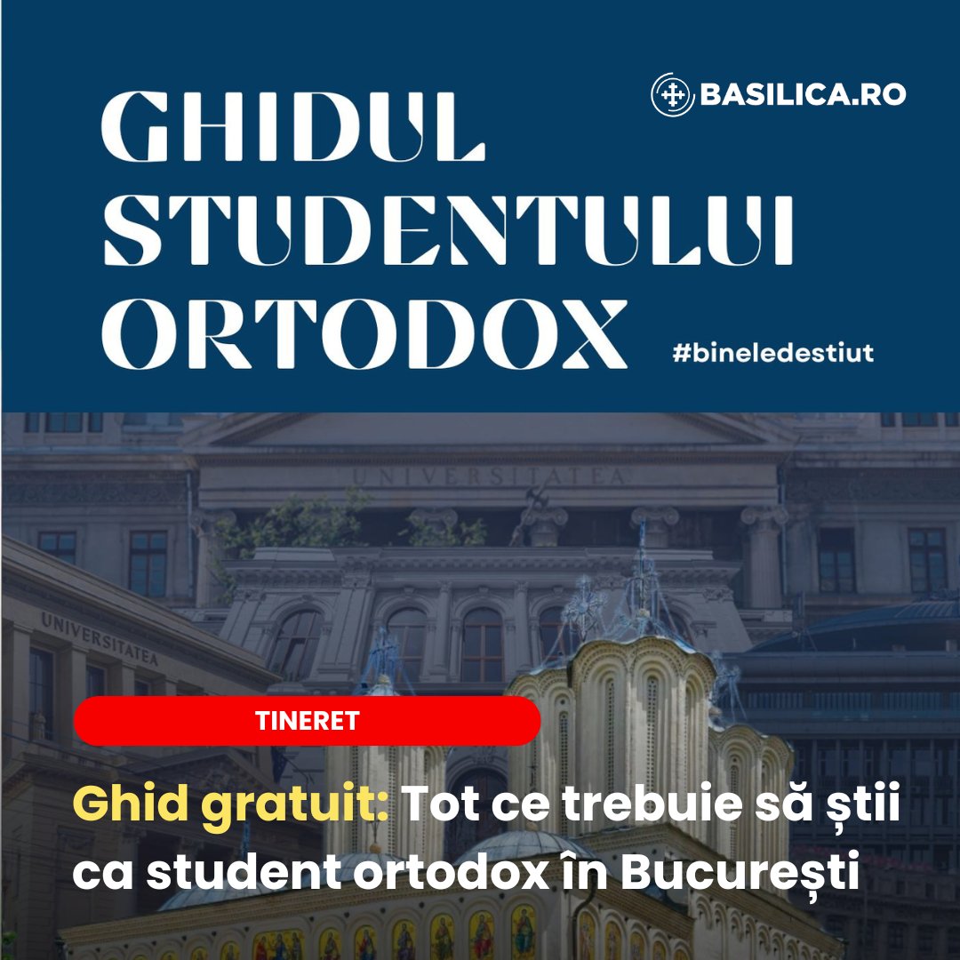 AgentiaBasilica's tweet photo. La început de an universitar 📝, @AgentiaBasilica vine în ajutorul studenților cu un ghid practic destinat în special bobocilor din București. #bineledestiut
🔗https://t.co/MlyGa3UZ8j
.
.
.
#basilica #ortodox #bucuresti #student #ghid #pdf https://t.co/5EQo4FWrUm