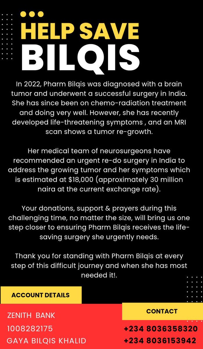 usouph's tweet photo. Please donate as you can to help save this sister’s life. And pray for her as well, may God grant her a quick recovery Ameeeen 🤲🏾
Your retweets are hugely appreciated as well. https://t.co/jVsdddxQRF