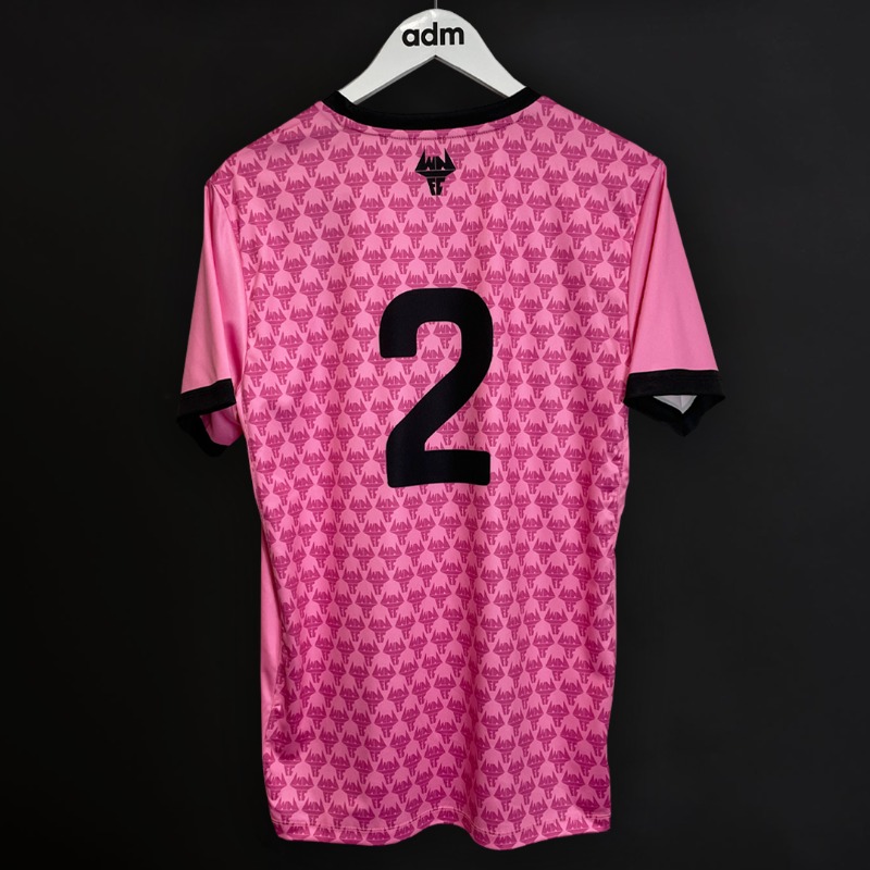 admcustomwear's tweet photo. The new @officialwnfc home kit features the club's iconic pink and black colours, with the logo sublimated throughout the whole design - how amazing does it look!🤩 

#adm #makeityours #Castoreteamwear #WNFC #jerseyfootball #WellbeingOverWinning #sublimateddesign #newkit https://t.co/wPLH5E0BqX