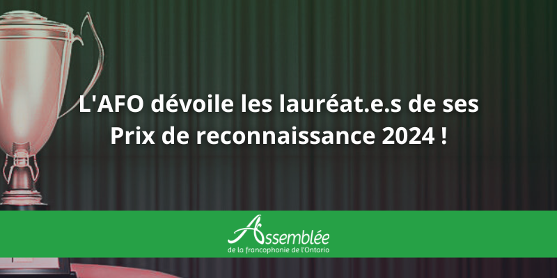 MonAssemblee's tweet photo. L'AFO est heureuse d’annoncer les noms des lauréat.e.s de la douzième édition de ses Prix de reconnaissance. #ONfr

Lisez le communiqué pour découvrir les lauréat.e.s : https://t.co/ZZJAVjkl8V https://t.co/e7Jj9D9VVL