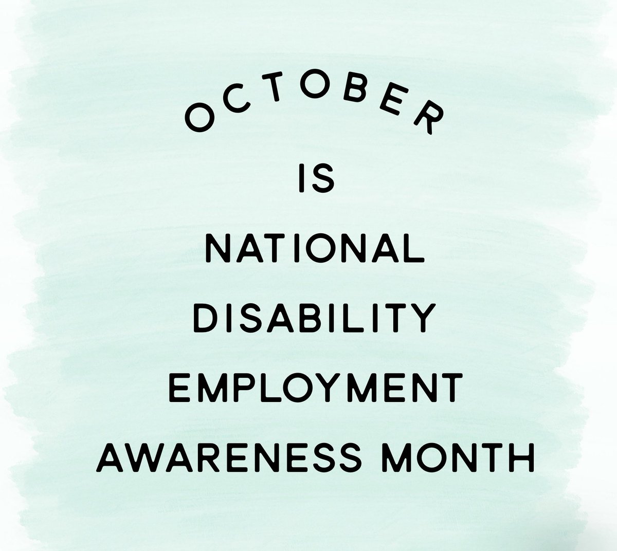 TheGreatNowWhat's tweet photo. Hire disabled people! We have a lot to offer!

Image description: black text on a light green watercolor background “October is National Disability Employment Awareness Month!”

#Disability #Disabled #NDEAM https://t.co/h4PkYDDBOS