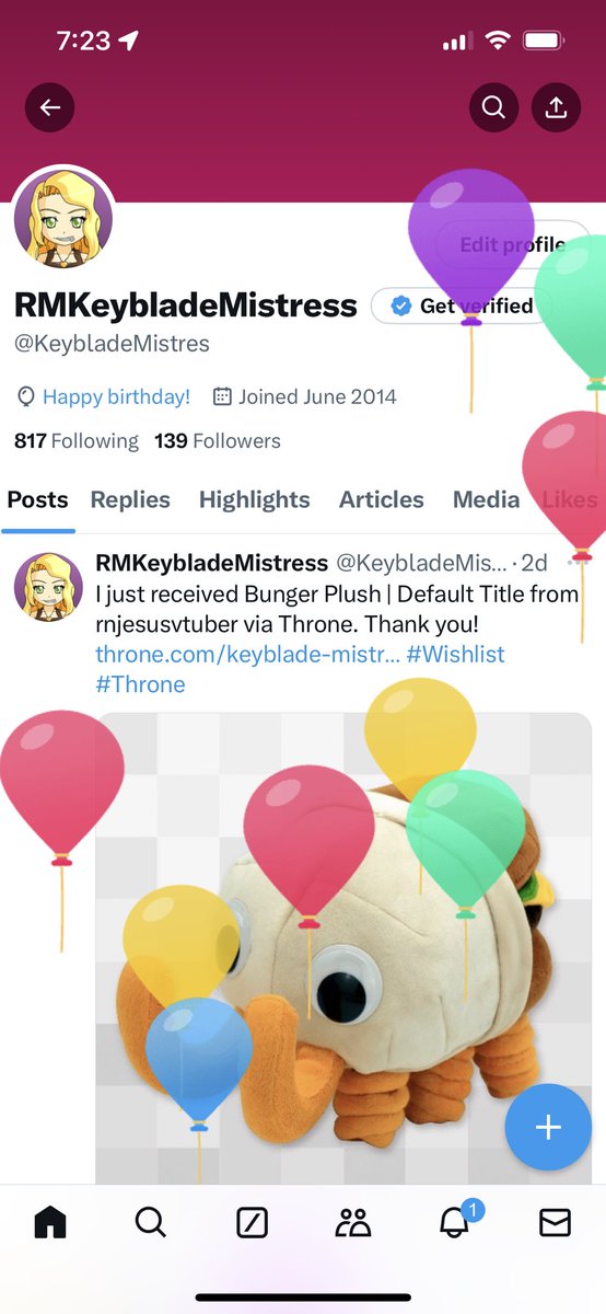 KeybladeMistres's tweet image. Alright, my Moogle just revealed the balloons in my feed. I guess it’s my birthday today