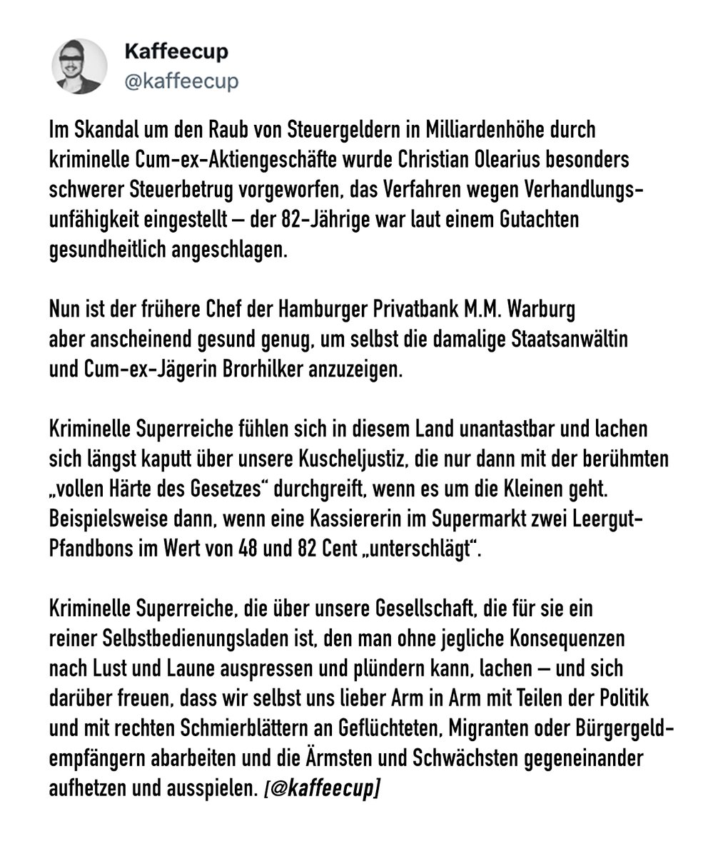 Dreistigkeit und Skrupellosigkeit siegen in diesem Land leider (nahezu) immer ...