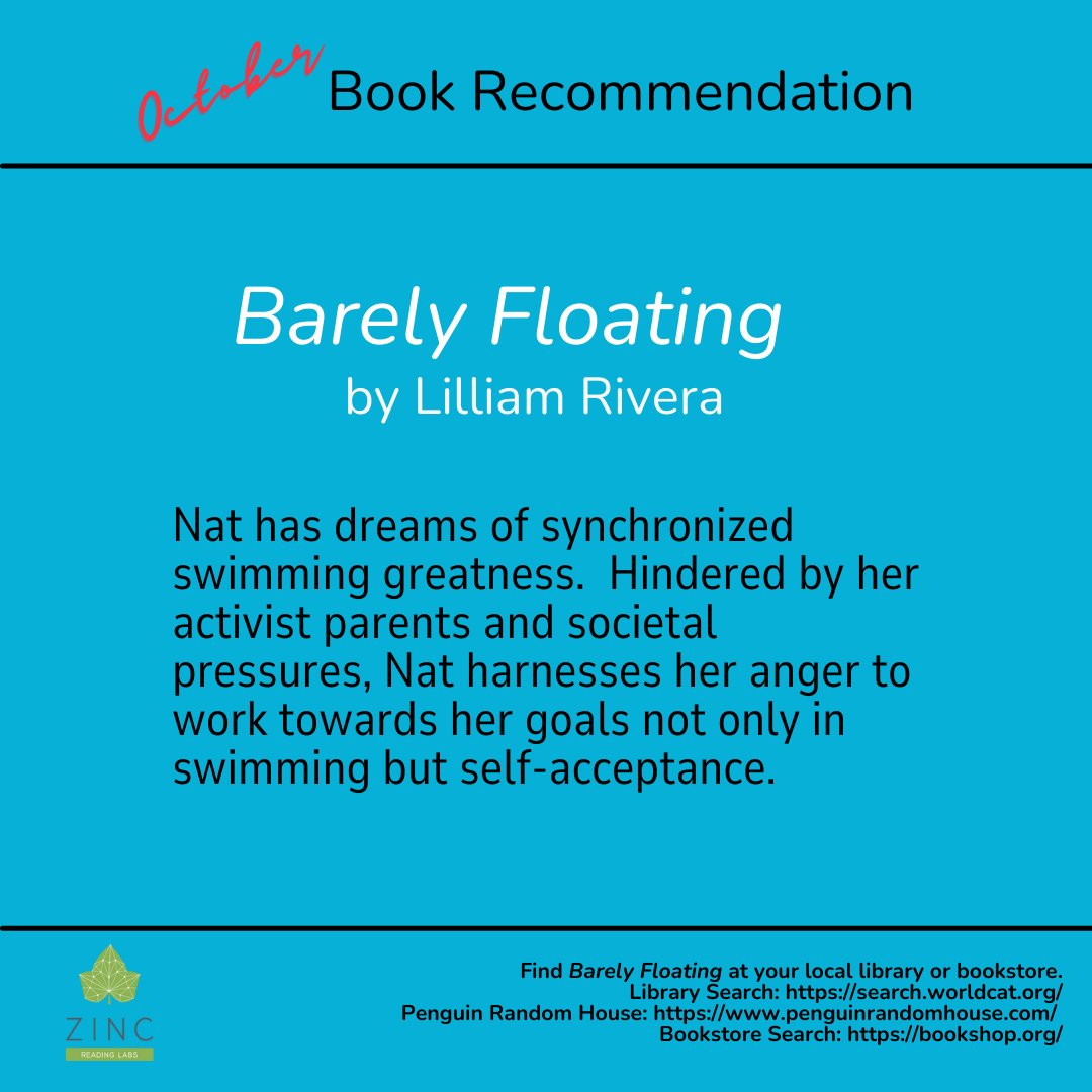 Based on their reading choices across Zinc activities, students are recommended books to explore.  

This month, Barely Floating by Lilliam Rivera, a book about betting on yourself despite voices that may deter, has risen to the top.

#lovetoread #yarecommendations