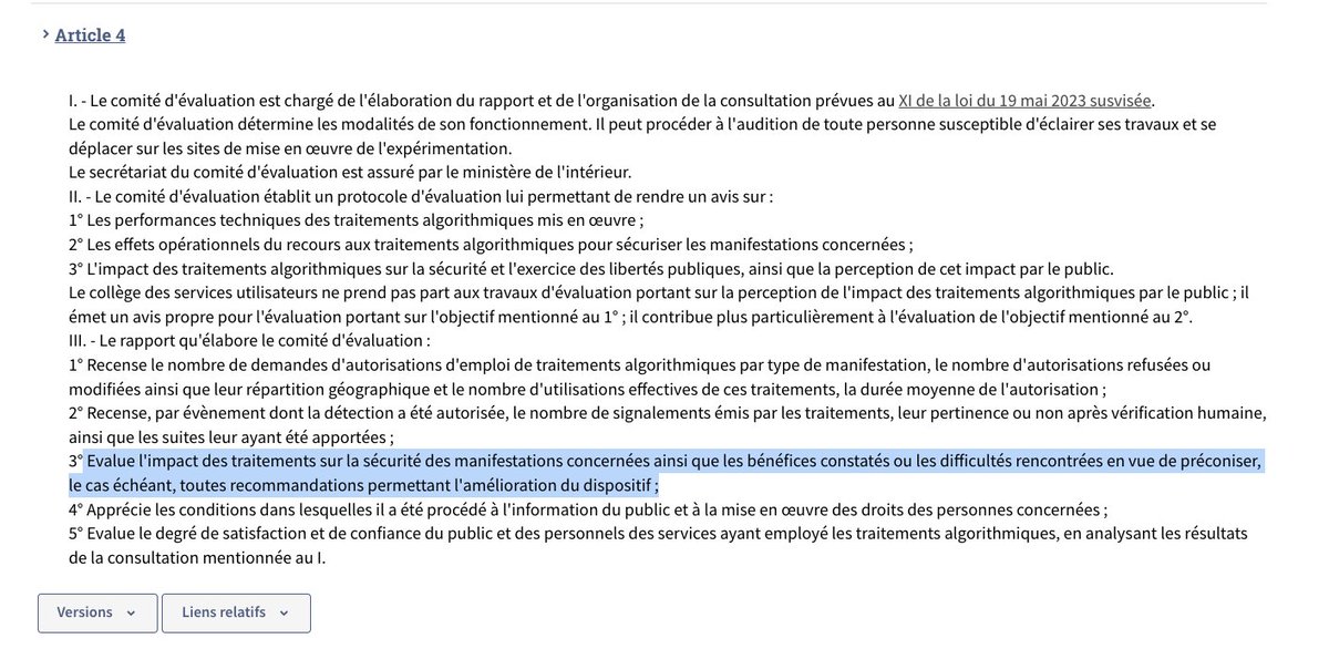 "Nous allons généraliser la méthode expérimentée pendant les Jeux olympiques", discours de politique générale du Premier Ministre.  
Démocratiquement scandaleux.
Cf Décret d'application de la loi JO (oct 23) prévoyant la formation d'un comité d'évaluation.
bfmtv.com/politique/parl…