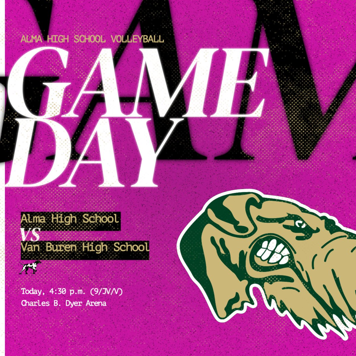 Join us for a great night of volleyball! We will be wearing pink in honor of all those affected by breast cancer! #heart #only1airedale 💕🐾🏐