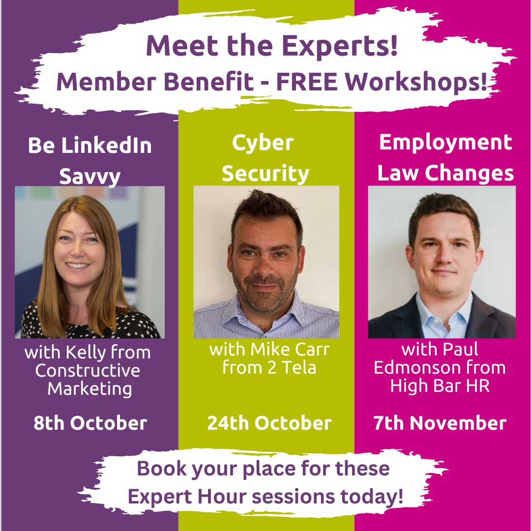 📣 Get expert insights for FREE as part of your Chamber Membership!

👥 Are you LinkedIn savvy?
🕵️ Cyber Security
🤝 Changes to Employment Law

worthingandadurchamber.co.uk/Chamber-Traini…

#TogetherBusinessIsStronger #BeDeveloped #ChamberAcademy #MemberBenefits #BeYourBestBusinessSelf
