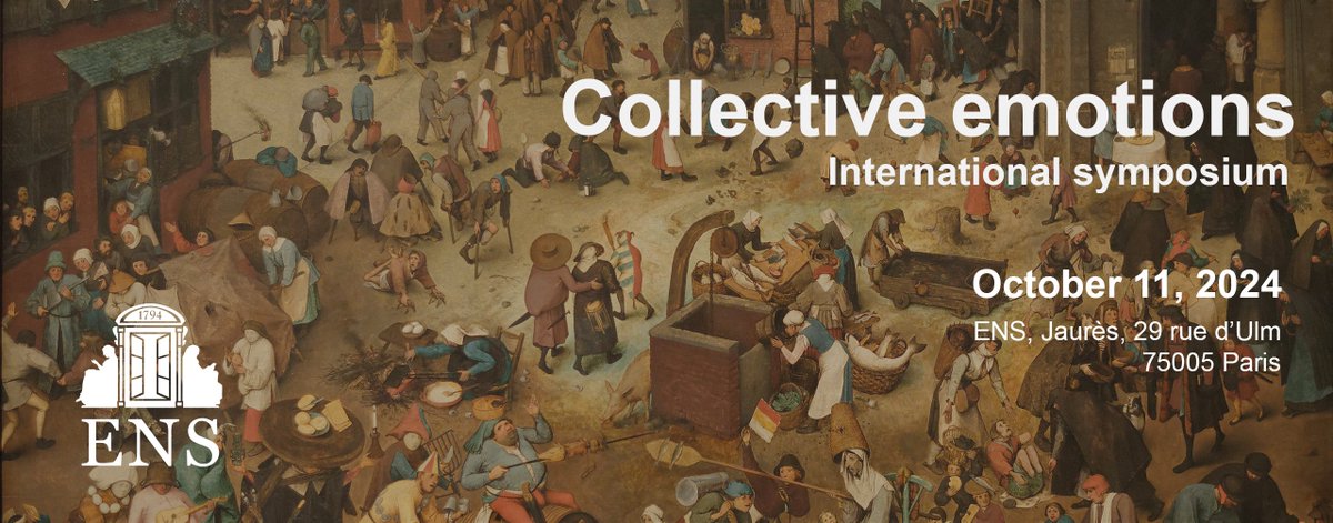 Cognition_ENS's tweet image. Collective emotions: perspectives from cognitive and social sciences I A symposium open to everyone. Program and registration👉bit.ly/4dstBLo @ENS_ULM @psl_univ @CNRS @Inserm