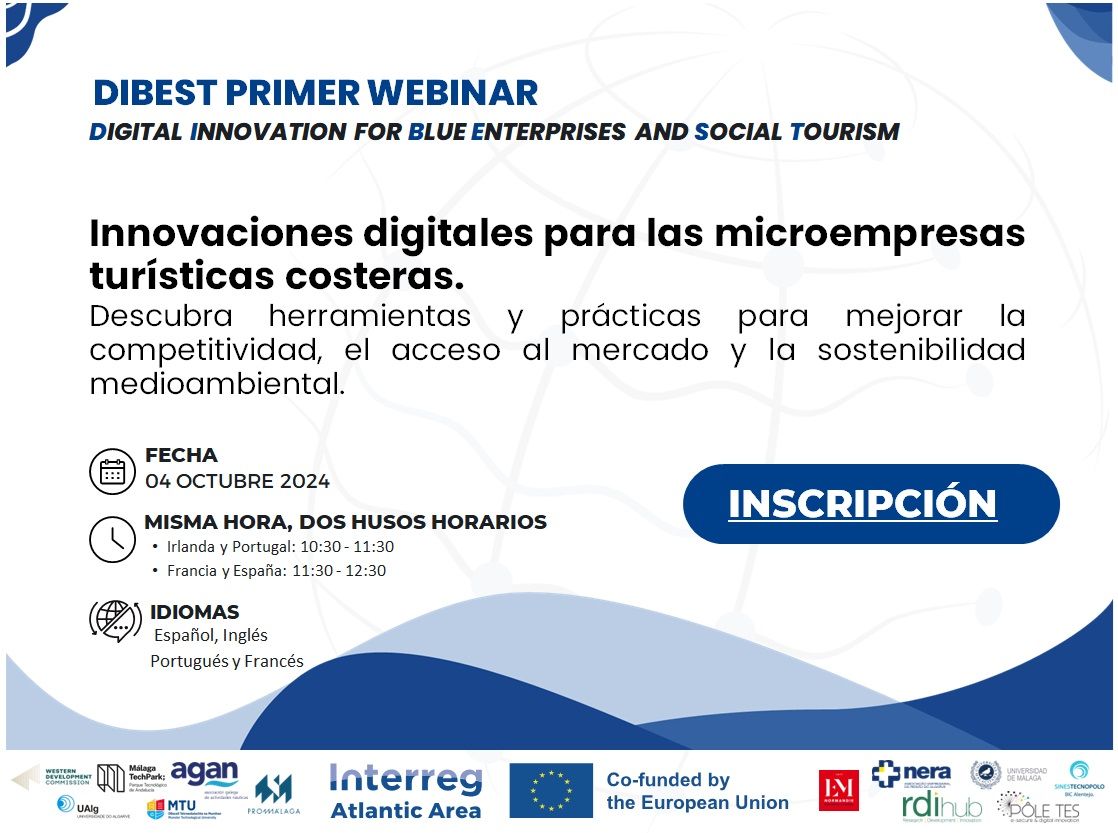 ClusterMMA's tweet photo. ⛵️🐳¡Navegante, únete al primer webinar del Proyecto #DIBEST, 'Digital Innovation for Blue Enterprises and Social Tourism'. El 4 de octubre, a las 11.30 h. Podéis inscribiros en este enlace: https://t.co/xCjWIEabYT (1/3) https://t.co/yJml4tXPgH
