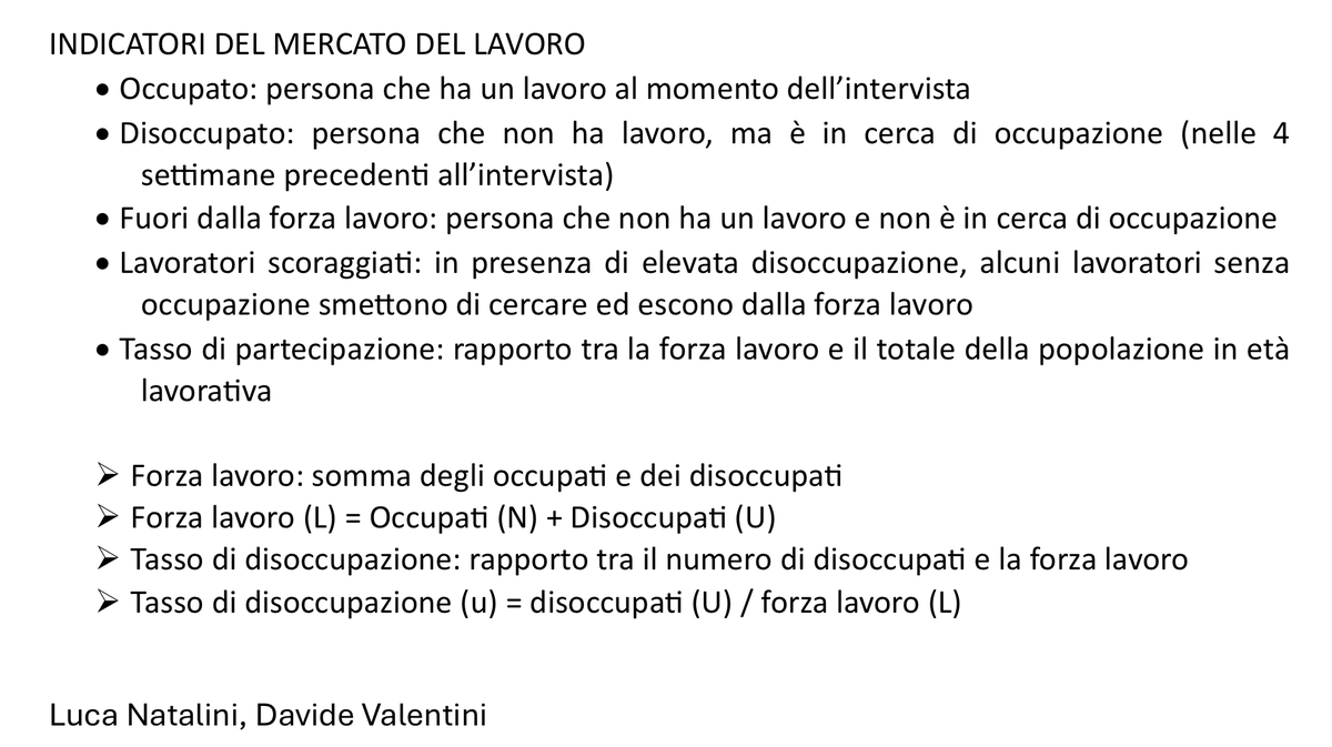 luca_nata's tweet photo. @Dvalentini04 In merito alla lezione svolta ieri in aula riportiamo alcune nozioni riguardo agli indicatori del mercato del lavoro che stiamo trattando nel corso di Macroeconomia. #DirLav2024 https://t.co/ddQBCt8iGs