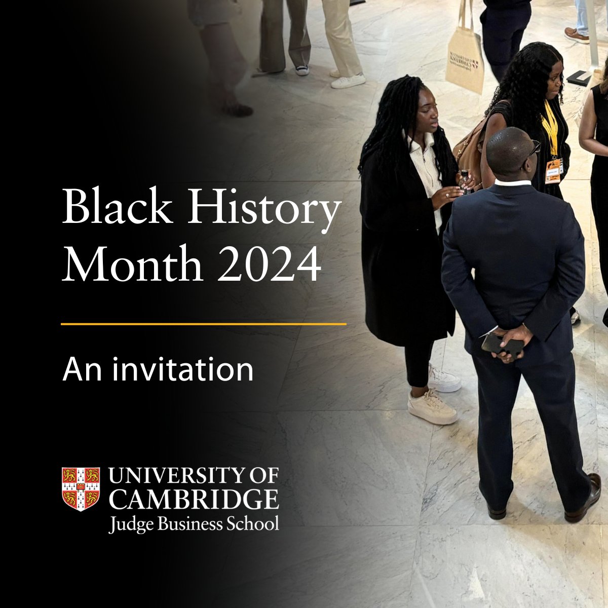 Black History Month 2024 at Cambridge Judge: join us on 17 October from 12:30 for discussion, networking and celebration in honour of #BlackHistoryMonth, including a Fireside Chat with Lord  Simon Woolley,  @TabithaMwangi and Orobosa Isokpan. Register at loom.ly/trbUOpI