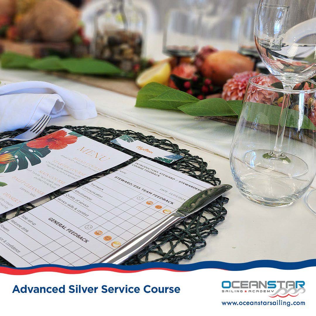 sailcapetown's tweet photo. Boost your silver service skills with our Advanced Silver Service Course. Master etiquette, chef-service communication, table setups, and more. Visit our website for details. Questions? Contact us: courses@oceanstarsailing.com 🔗: https://t.co/OIV4GIWhH9 https://t.co/07qjtyJ39I