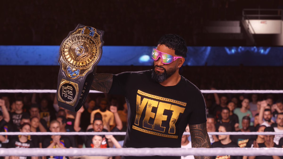 DonavanTerbay's tweet photo. THE NEW IC TITLE * With Jey USO’s side plates included * is now available on #WWE2K24 ‼️‼️

Huge thx to my brotha’s @WittyWitterson &amp; @WhatsTheStatus for the strap &amp; temp 🫡

🏷️  - #ICTITLE , #TITLEPACK &amp; #DonDon 

Enjoy! 

&amp; YEETTTT! @WWEUsos  ( Jey 💙 ) https://t.co/Wc8pX1JAZv