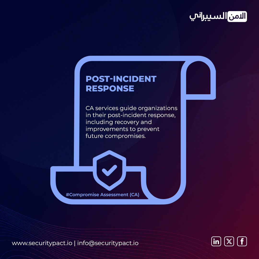 secpactarabia's tweet image. Strengthen your organization with Security Pact Arabia’s Compromise Assessment (CA). Uncover threats, investigate incidents, and contain compromises with expert solutions.

Visit securitypact.io

#CompromiseAssessment #ThreatDetection #IncidentResponse #SecurityPactArabia