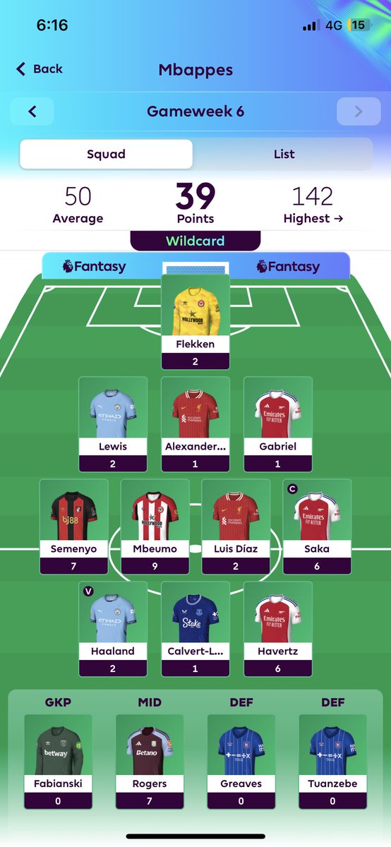 FPL_SpidermanFC's tweet photo. GW6 (39pts)

🌍1.214m (672k ⬇️) https://t.co/0TbxpOCiMX