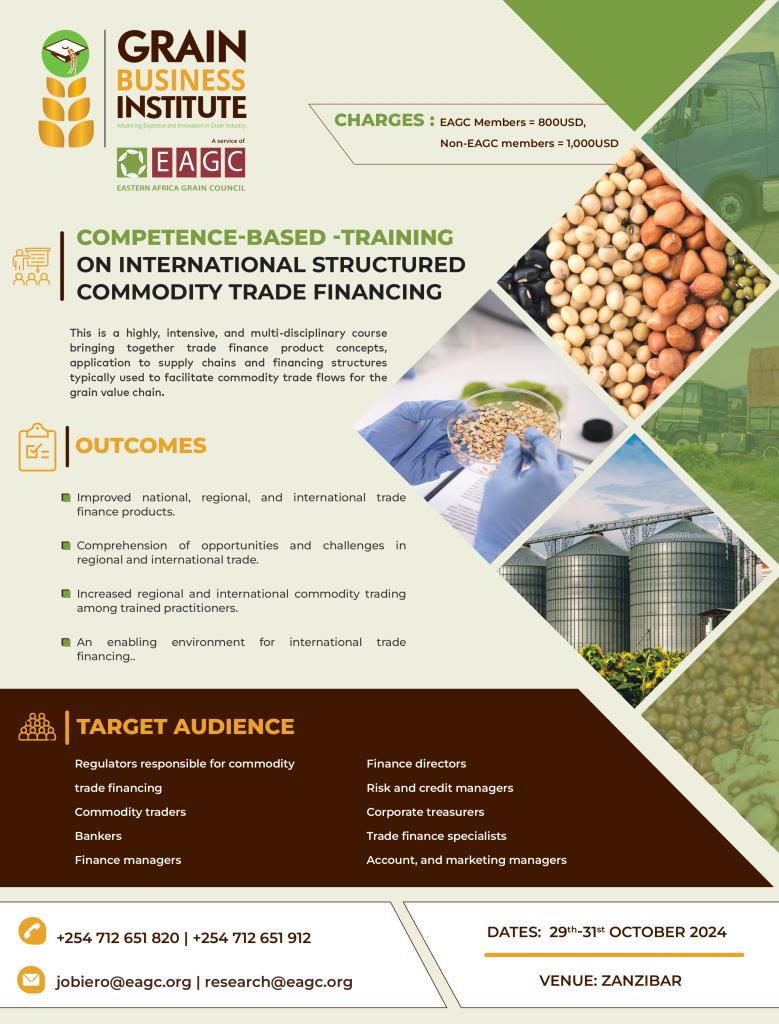 Join us in Zanzibar for the International Structured Commodity Trade Financing #ISCTF training exploring structured trade finance solutions while empowering financial institutions &amp; businesses to improve trade finance systems, products &amp; enhancing uptake of Trade Finance Services