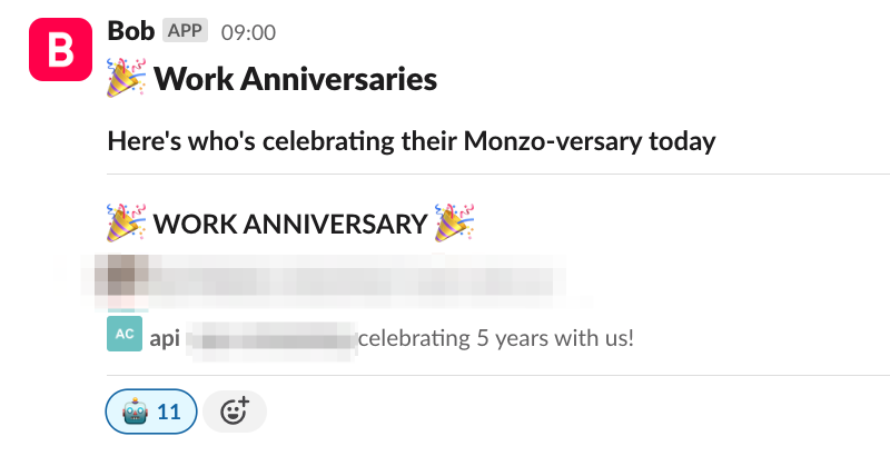 One of our hardest working bots has been with us at <a href="/monzo/">Monzo 🏦</a> for 5 years now. It's now eligible for a 3 month paid sabbatical to recharge the batteries! 🔋

It's already got dreams and plans of sunshine on the beach 🏖️ in the Caribbean sipping piña colada's and enjoying the white