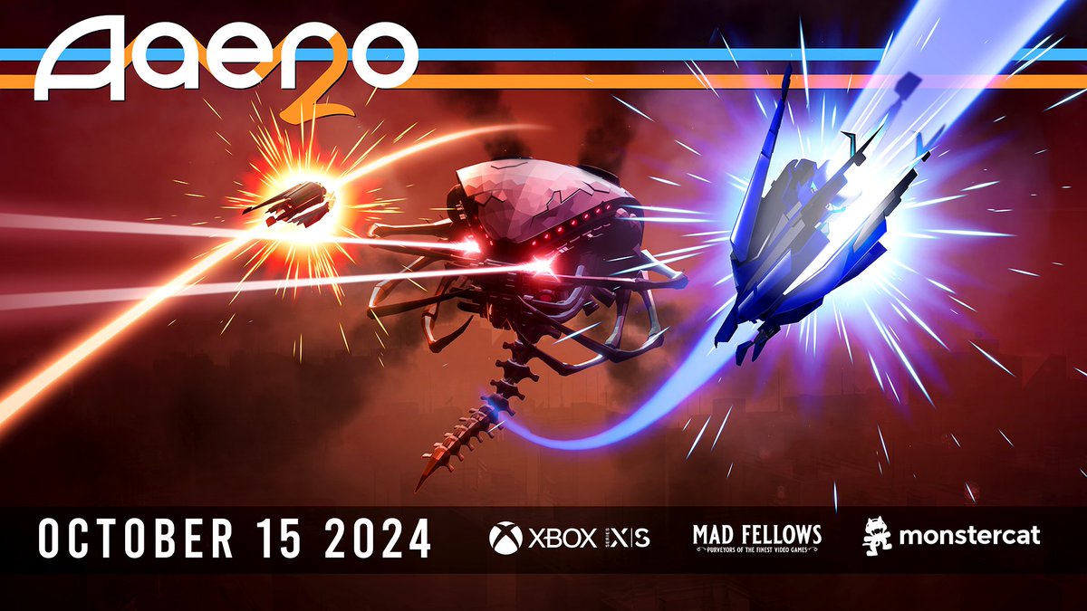 Aaero2 is coming to Xbox Series S|X on October 15th.

The Ribbon-Riding Twin-Stick Rhythm-Combat Rail-Shooter is available to pre-order now!

xbox.com/games/store/aa…