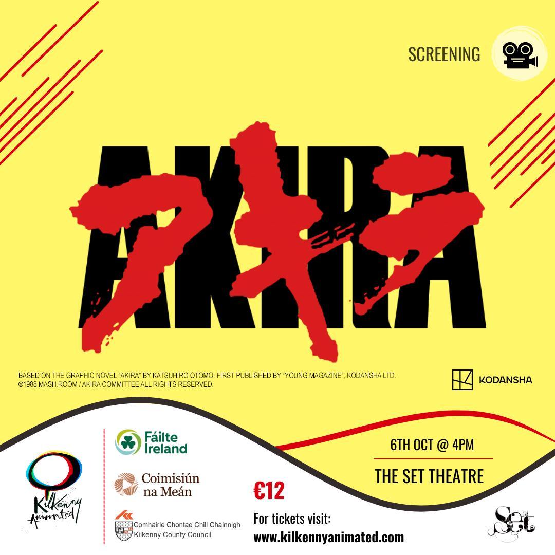 Sunday Screening of Akira (Rated 15)

#Akira #KilkennyAnimated #KilkennyFestival #Anime #AnimationFestival
