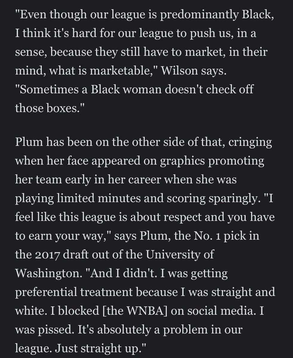 natfluential's tweet photo. More context for why A’ja can talk to her teammate Kelsey Plum about her privilege b/c Kelsey has acknowledged it &amp; spoken up about it. 

Plum blocked the league due to what she perceived as preferential treatment for her b/c she is straight &amp; white. https://t.co/ZPi3gIOJiP https://t.co/6dKApZb7k5