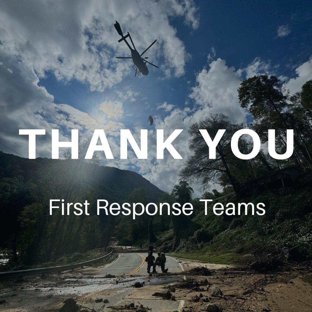 As we begin another day of storm rescue and relief efforts, we want to extend a heartfelt thank you to all first response teams working to help save lives and help those who have been greatly impacted by #HeleneNC. Stay safe.

📷 credit: Michigan Taskforce 1