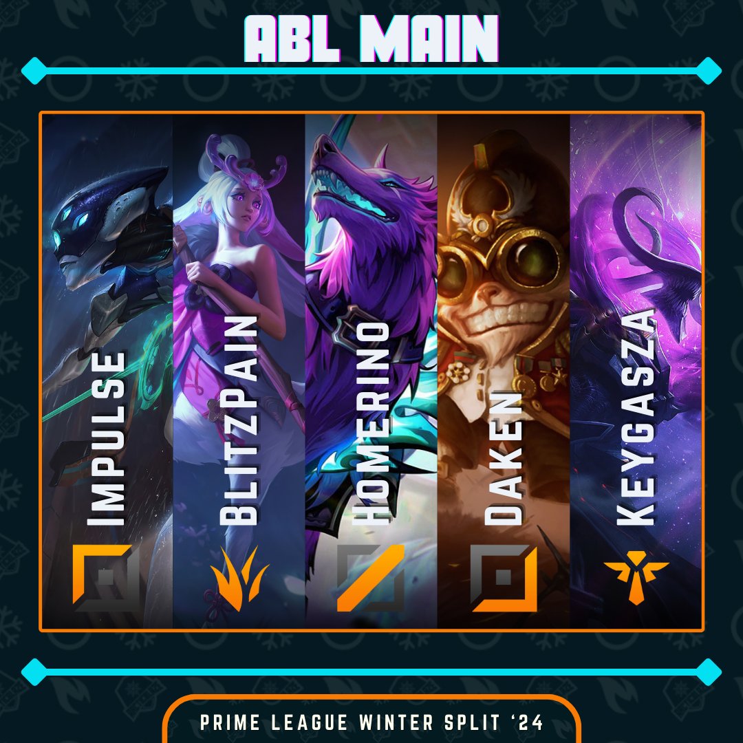 ArcticBlaze ❄️ (@teamarcticblaze) on Twitter photo ❄️ ArcticBlaze LoL Main Roster 🔥
🔥 PRM Winter Split '24 ❄️
New split - new faces! Our Main Team has three new players and a new coach. We are ready and highly motivated to achieve our goal of promotion to div 4 (at least we hope so).
↗️ Impulse | <a href="/ImpulseTop/">MT1 Impulse</a>
🏕️ BlitzPain | ❄️ ArcticBlaze LoL Main Roster 🔥
🔥 PRM Winter Split '24 ❄️
New split - new faces! Our Main Team has three new players and a new coach. We are ready and highly motivated to achieve our goal of promotion to div 4 (at least we hope so).
↗️ Impulse | <a href="/ImpulseTop/">MT1 Impulse</a>
🏕️ BlitzPain |
