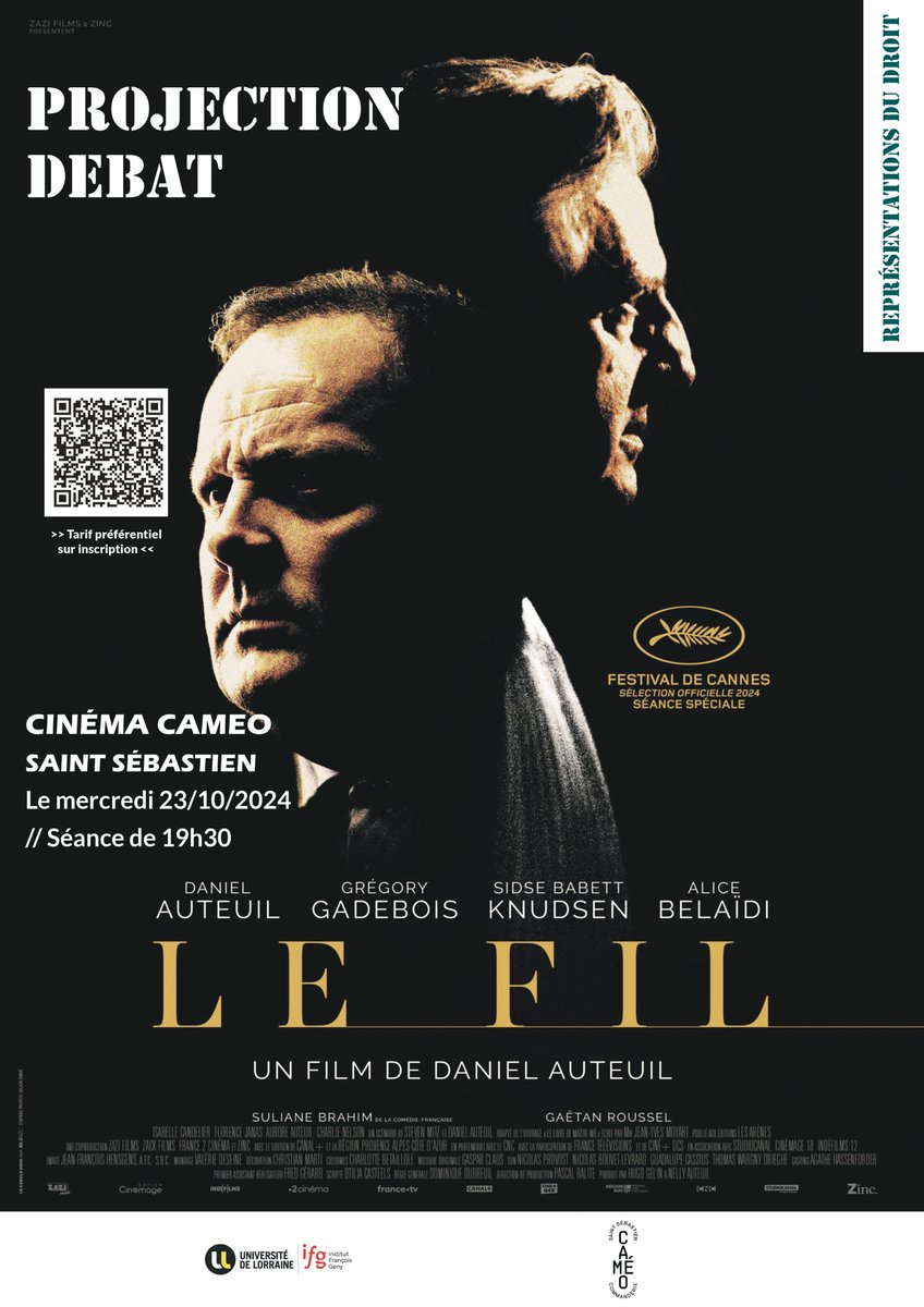 🚨Oyez, oyez, 
Mercredi 23 octobre, 19h30, le cycle de conférences sur les représentations du droit s'exporte au cinéma.

➡️Au Caméo Saint Sébastien
Avec <a href="/EricMorain/">Eric Morain</a> et <a href="/BernaFrederic6/">Frederic Berna</a> 
Tarif préférentiel sur inscription : docs.google.com/forms/d/e/1FAI…
