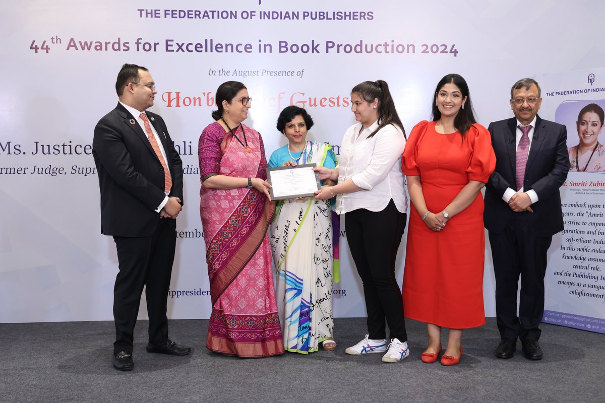 PrintsPub's tweet photo. Proud recipient of 1st prize for our book ‘Echoes of the Soul’ in the Category of Reference Books, English at FIP 44th Awards for Excellence in Book Production.
Thank you Smt Smriti Irani Ji &amp; Hon'ble Ms Justice Hima Kohli Ji for presenting this award to our Author &amp; director. https://t.co/u1DrdWqVKJ