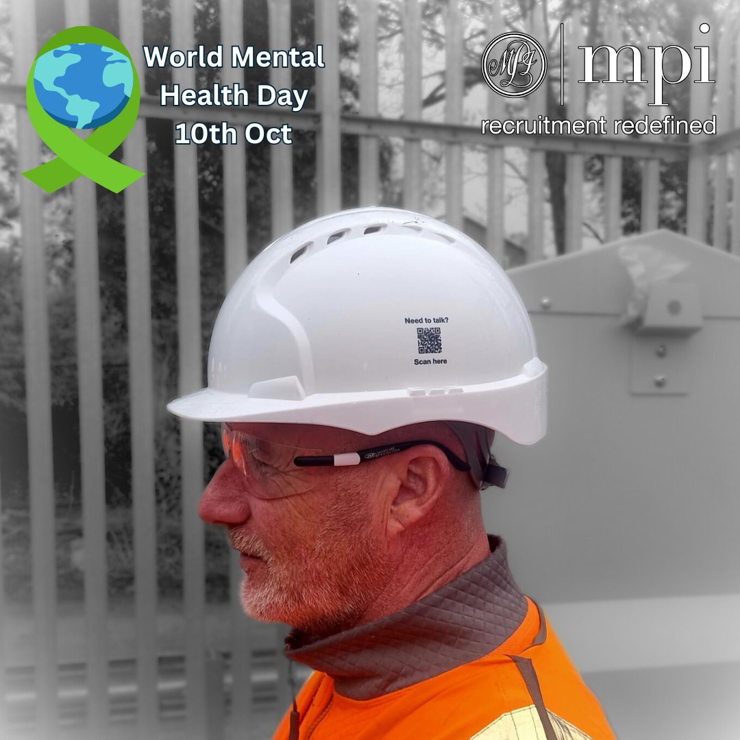#MentalHealthAwarenessDay
Today we talk about the importance of mental health &amp; the theme is mental health in the workplace. 
Our PPE hard hats carry a QR code linking to essential mental health resources and support.
#MentalHealthInTheWorkplace #RecruitmentRedefined