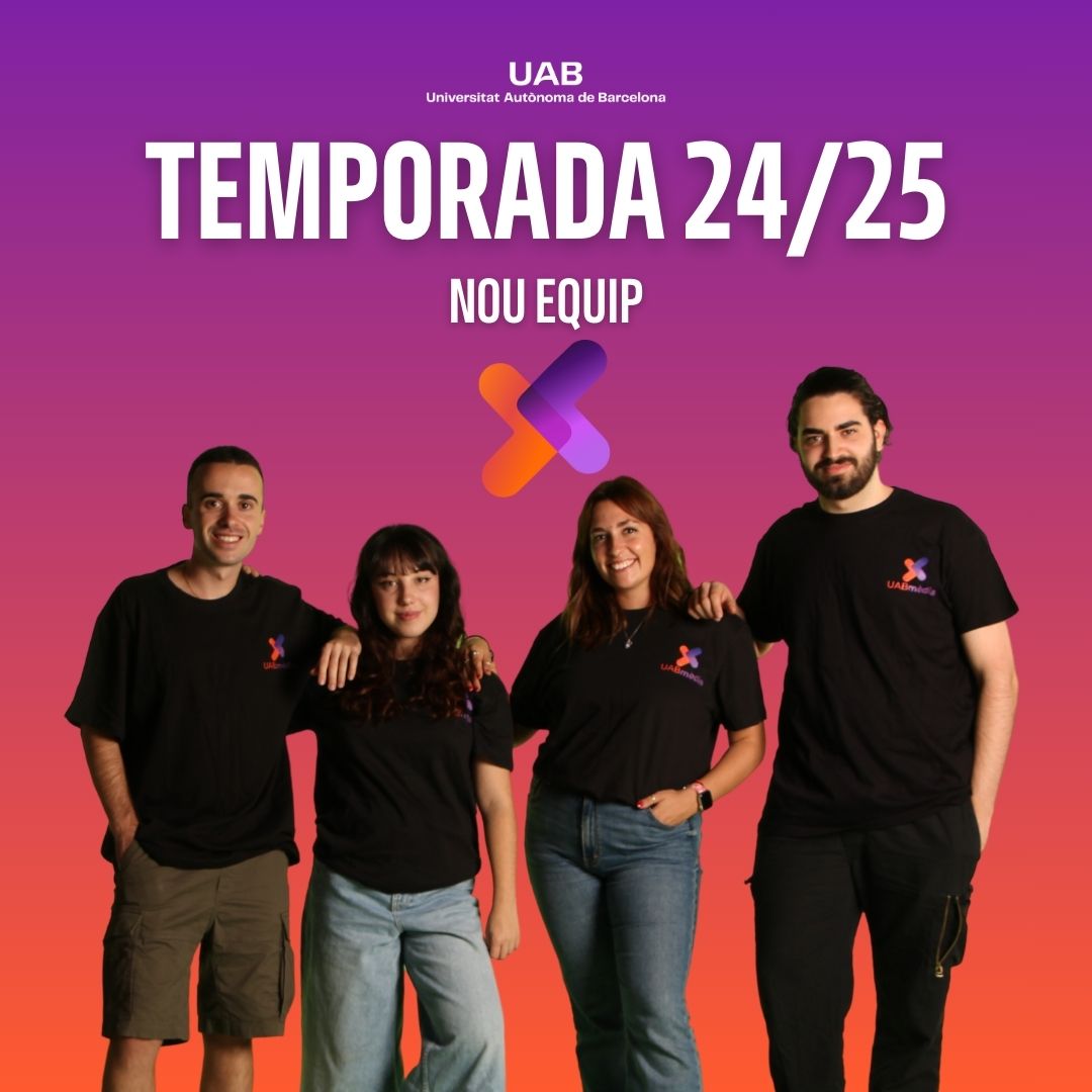 Donem tret de sortida a una nova temporada de la #UABmedia amb un equip de diferents graus de la facultat amb moltes ganes i il·lusió per tot el que està a punt de començar!
Coneix-nos!🤩

uab.media/noticia/265/la…
