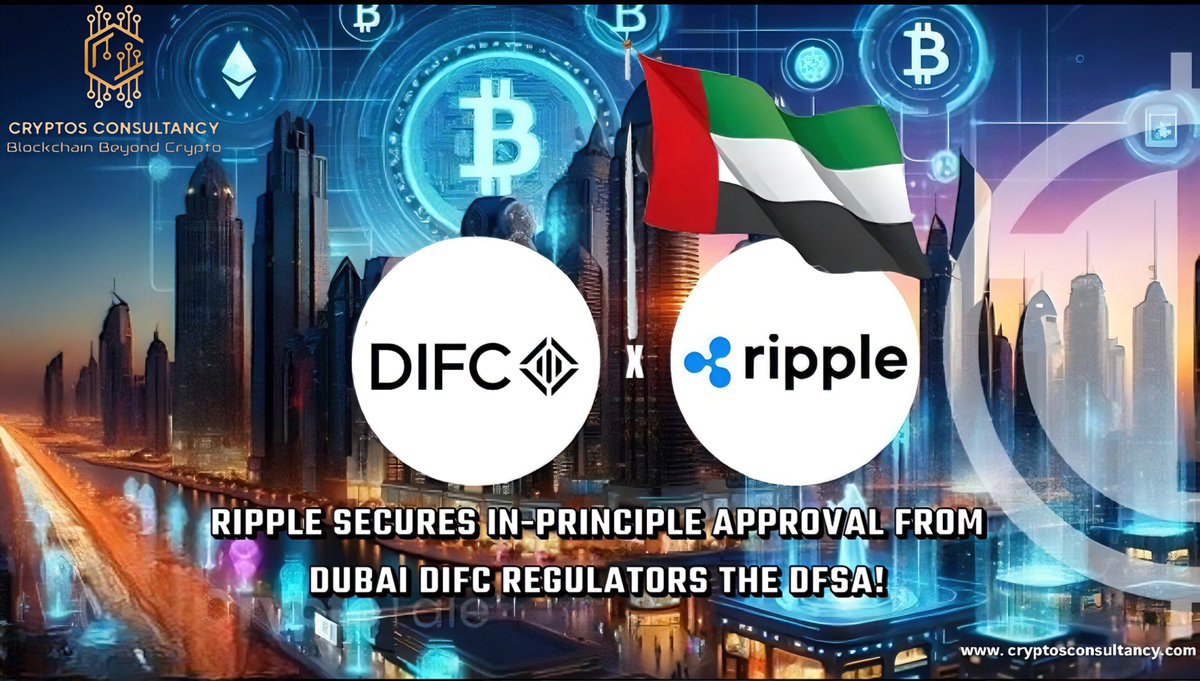 Cryptosconsults's tweet image. 🇦🇪 @Ripple Secures In-Principle Approval from Dubai @DIFC Regulators The DFSA! 

✨Read More👉 linkedin.com/posts/cryptos-… #Ripple #DFSA #Blockchain #UAE #DIFC #Fintech #Crypto #Payments