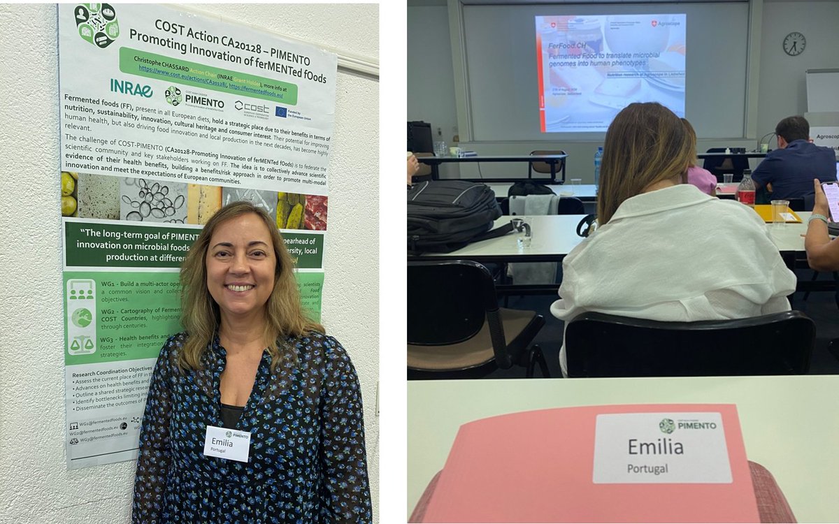 CBIOS_'s tweet photo. Emília Borba represented ECTS at the Training School for the COST Action 'Promoting Innovation of Fermented Foods' (PIMENTO), held on 27-28 August at Agroscope, Bern, Switzerland.
#CBIOS #ECTS #ulusofona
https://t.co/62Lv3LSaDX https://t.co/gRCRdjIXD3